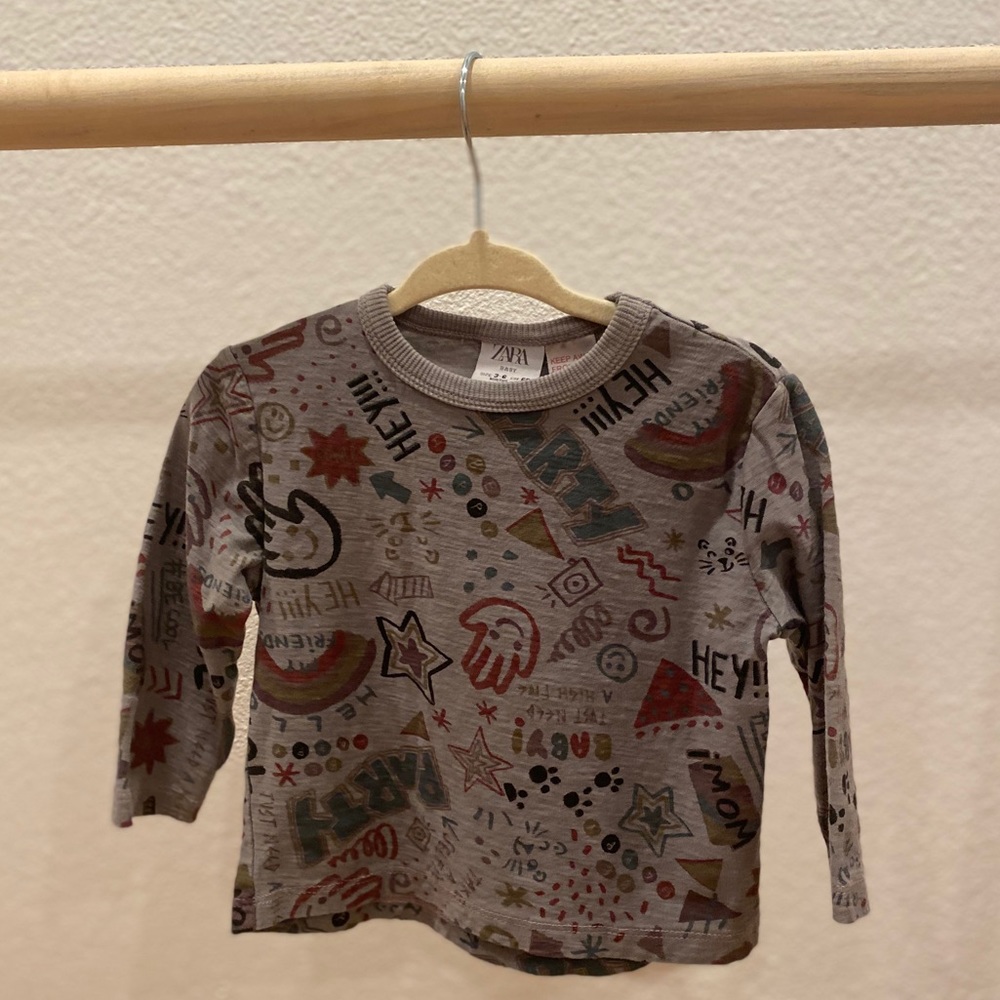 Zara graphic long sleeve tee- NWOT